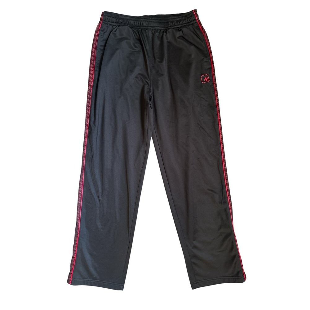 And1 Men's Large Red Black Basketball‎ Pants Athletic Track Bottoms Snaps